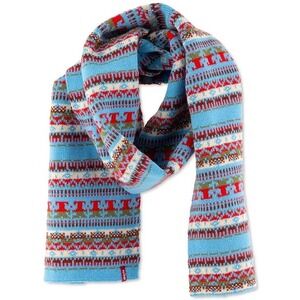 LEVIS womens apres ski turquoise and primary colors scarf - knit scarf winter